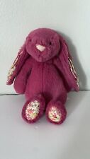 Jellycat Small Bashful Rose Blossom Bunny Baby Soft Toy Deep Pink Floral Rare