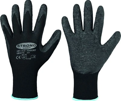 STRONG HAND® 1 Paar STRONG HAND FINEGRIP Latexbeschichtete Arbeitshandschuhe Handschuhe
