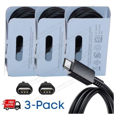 3-PACK For Samsung USB C To USB C Cable Lot PD Fast Charging Type C Charger Cord - Image 1 of 4