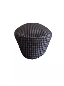 Cap NEW Black Check Cap Chief Trad Chieftaincy Wedding Men Africa Ozo Hat - Picture 1 of 4