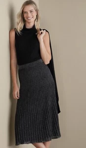 SOFT ENVIRONMENT Schwarz Silber Plisseerock Medium M Neu mit Etikett - Bild 1 von 4