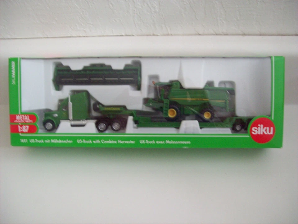 Siku John Deere Freightliner & Low Boy W/ Combine Harvester - Image 1 of 3