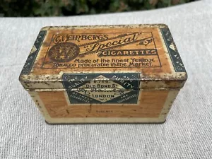 ANTIQUE vintage 1920s WEINBERG'S "SPECIAL" CIGARETTES TOBACCO Litho Tin box - Picture 1 of 9