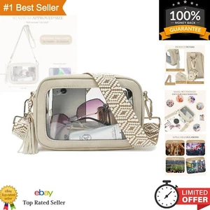 Waterproof Stadium Approved Clear Purse with Adjustable Guitar Strap for Women - Picture 1 of 7