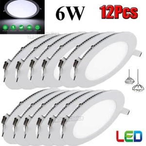 12Pack 4Inch LED Ceiling Lights Ultra-Thin Recessed Retrofits Kit 6000K Daylight - Picture 1 of 12