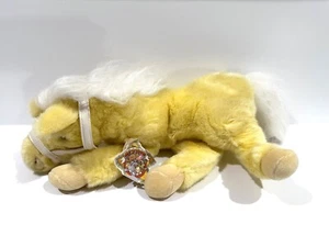 Abbraccio vintage nuovo con etichette un peluche cavallo giallo pony imbottito animale giocattolo bello! - Foto 1 di 10