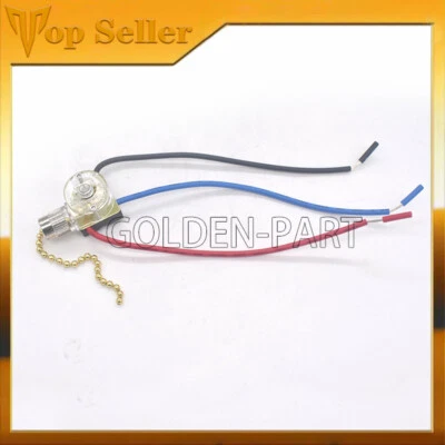 for Ceiling Fan Canopy Lamp 3 Wire 3 Way Pull Chain Light Switch ZE-110 - Image 1 of 4