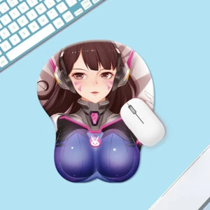 3D oppai Anime Mouse Pad with Wrist Rest by overwatch D.va #02 Gift HOT - Picture 1 of 3