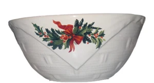 Vintage Pfaltzgraff Christmas Heritage Wicker Basket Weave 7.25” Serving Bowl - Picture 1 of 6