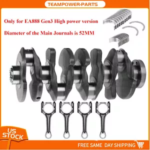 Crankshaft & Con Rod & Bearing For Audi A4 A6 Q5 Q7 VW Golf GTI 2.0T 06L105101D - Picture 1 of 16