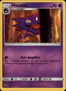 2x (SM04-037 PARALLEL FOIL) Haunter (U) Pokemon SM Crimson Invasion Card # 37 - Picture 1 of 1