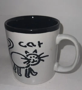 Vintage JUST MUGS Made In England Kitty CAT/APPLE Double-Sided Soup Coffee Mug - Imagen 1 de 7