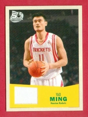 Tarjeta #11 HOF'er 2007-08 Topps (BKB) Yao Ming SP 1957-58 variaciones Jersey Chase Foto 1 de 2