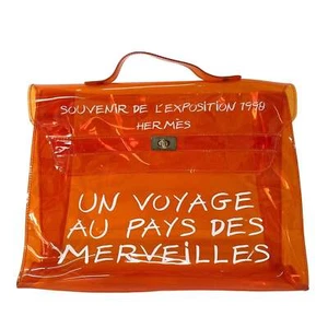 Bolso de Mano Hermès Hermes 1998 Expo Souvenir Naranja Vinilo - Imagen 1 de 19
