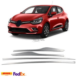 Chrome Side Door Streamer 4 pcs S.Steel For Renault Clio 4 2012-2018 Model year - Picture 1 of 6