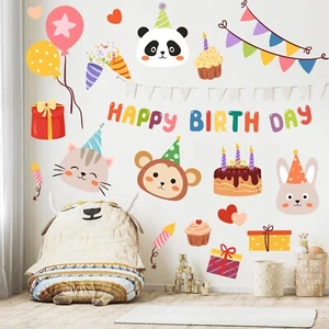 Wall Decals for Birthday Party, Animals Kids Peel and Stick Stickers - Picture 1 of 7