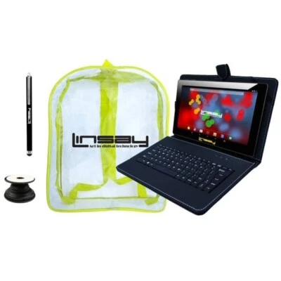 Linsay Kids 10 inch Android 12 Tablet with keyboard, stylus & Carrying Backpack - Image 1 of 3