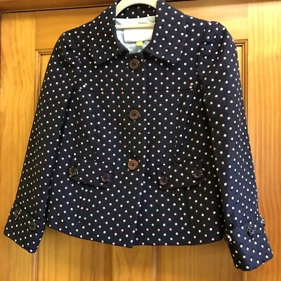Chaqueta corta para mujer LEIFSDOTTIR / Talla 4 / Lunares azules / Anthropologie Foto 1 de 4