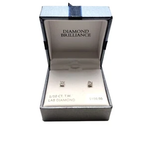 Diamond Brilliance 1/10 Ct. T.W. Lab Diamond Stud Earrings Sterling Silver - Picture 1 of 4