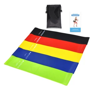5 pezzi fasce di resistenza allenamento loop set esercizio fitness yoga booty gambe esercizio - Foto 1 di 7