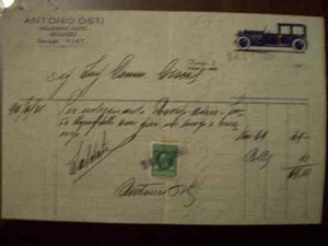FATTURA NOLEGGIO AUTO ANTONIO OSTI ROVIGO GARAGE FIAT 24 GIUGNO 1931 ( n10-1-2 ) - Imagen 1 de 1