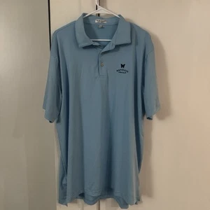 Peter Millar Summer Comfort Bandon Trails OR Golf Polo Shirt Performance XL Blue - Picture 1 of 5