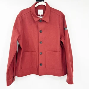 Valse femme col poche boutonnée vêtement de travail chemise veste caban taille L rouille - Photo 1/7