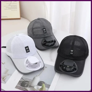 Sommer Mesh Solarenergie Fan Baseball Cap für Männer Frauen verstellbar atmungsaktiv - Bild 1 von 29