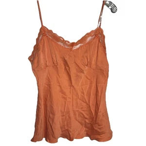 Trina Turk L Seda Coral Cami con Encaje Ribete Camisola Correas Ajustables Y2K - Imagen 1 de 9