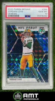 70978280 2020 Panini Mosaic #264 Jordan Love Prizm Genesis Packers RC PSA 10 Foto 1 de 3