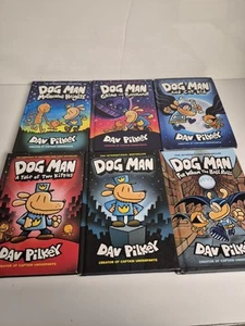 Lot Of DOG MAN 6 Book Set Hardcover Kids Books! Dav Pilkey - Picture 1 of 4