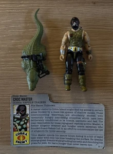 Vintage Gi Joe Croc Master Toy figure 1987 with crocodile and card  - Picture 1 of 4