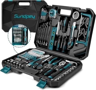 Werkzeugkoffer 257tlg universal Handwerkzeug Set Ratschen Steckschlüssel Blau - Bild 1 von 4