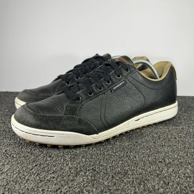 Zapatos de golf Ashworth sin clavos para hombre talla 8,5 cuero negro con cordones G54170 Foto 1 de 4