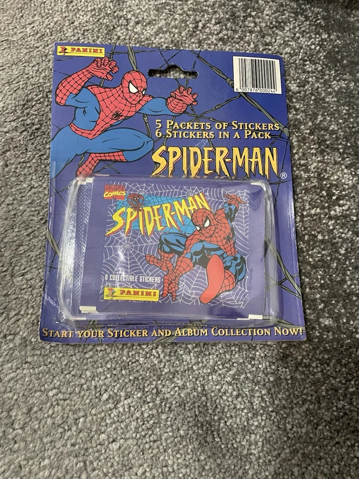 Rare. Panini. Spider-Man. 5 sticker Packs/ Packets of 6 Stickers. 1996.  - Image 1 of 1