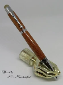 cq - Keen Handcrafted African Mahogany Chrome Manipulator Pen - Bild 1 von 6