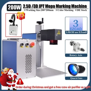 2.5D/3D 200W JPT Mopa 200*200mm Fiber Laser Marking Engraver Machine【DE Ship】 - Picture 1 of 22