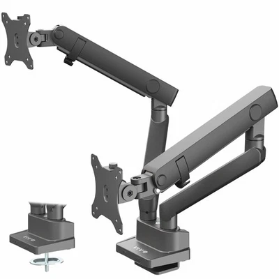 VIVO Premium Aluminum Full Motion Dual Monitor Lift Engine Arm Desk Mount Stand - Image 1 of 4