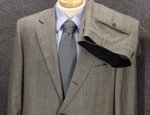 Brooks Brothers Madison Anzug 43L grau kariert Wolle 37x31 Vitale Barberis Canonico - Bild 1 von 15