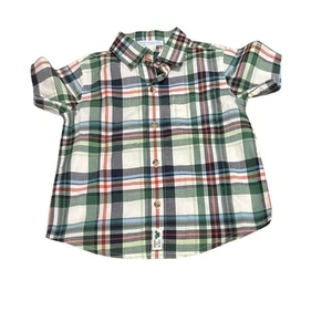 Janie and Jack Boys Plaid S/S Button Front Shirt Size 18-24 months New Holiday - Picture 1 of 4
