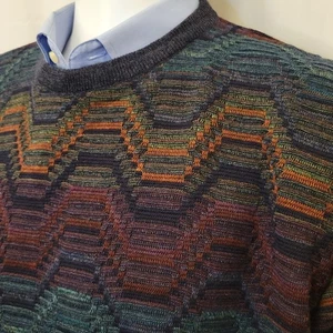 Tricots St. Raphael sweater mens XXL tall turquoise pure merino wool VTG Uruguay - Picture 1 of 16