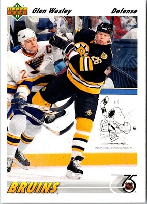 1991 Upper Deck Glen Wesley #370 Boston Bruins Hockey Card - Image 1 of 2