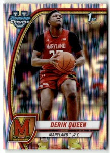 2025 Topps Bowman Chrome University No. 19 Derik Queen Flood Refractor - Bild 1 von 2