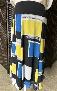 Jones Wear Midi Skirt Size Medium Multicolor Lightweight Flowing Lined - Picture 1 of 9
