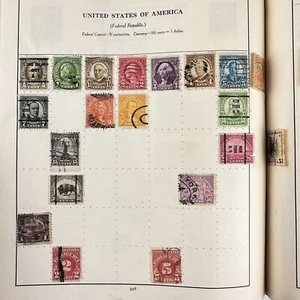 Antique World Postage Stamp Album To Include United States Dollar Etc - Picture 1 of 13