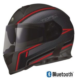 TORC T14B Mako Motorcycle Helmet DOT Built In Bluetooth Full Face Dual Visor