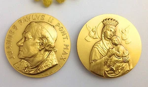 MEDAGLIONE SANTO PAPA GIOVANNI PAOLO II° / MADONNA DELL'AIUTO - Imagen 1 de 1