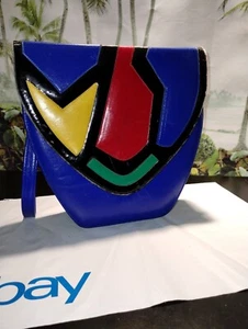 Brian Jeffrey Multicolor & Blue Leather Purse Made in Spain - for Repair - Picture 1 of 8