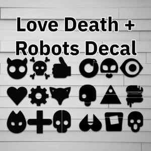 Love Death + Robots Decal, Car Decal, Car Sticker, Window Decal, Window Sticker, - Afbeelding 1 van 6