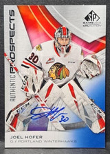 2019-20 Upper Deck SP Game Used CHL Edition Blue Auto Joel Hofer #63 Auto